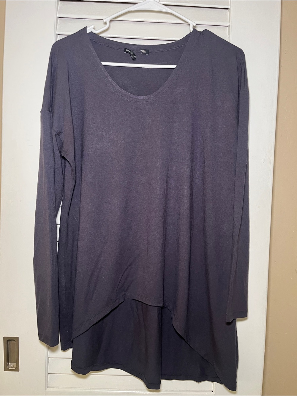 Eileen Fisher Asymmetrical High Low Jersey Top